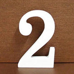 White Wooden Numbers Wood Letter Standing Table Number Craft Ornaments DIY Wedding Party Décor (2) 