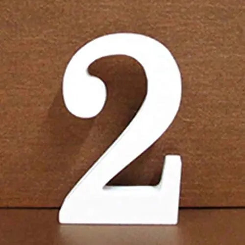 White Wooden Numbers Wood Letter Standing Table Number Craft Ornaments DIY Wedding Party Décor (2) 