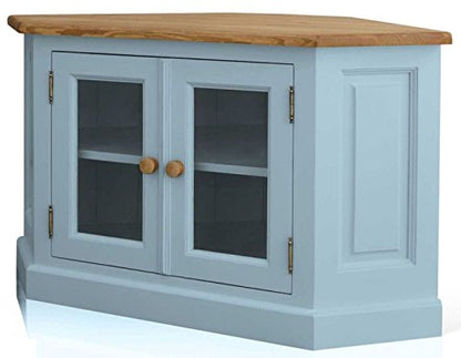 Mango Wood Borgia TV Stand Entertainment Unit for Living Room | Blue Finish