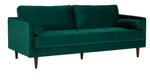 APRODZ MidCen Wooden 3 Seater Sofa Set with High-Density Comfortable Foam for Home & Living Room (Upholstered- Dark Green Velvet Fabric)