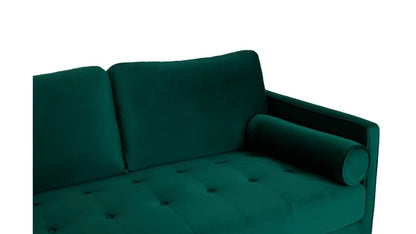 APRODZ MidCen Wooden LHS L Shape 3 Seater Sectional Sofa Set with High-Density Comfortable Foam for Living Room (Fabric- Velvet Dark Green)