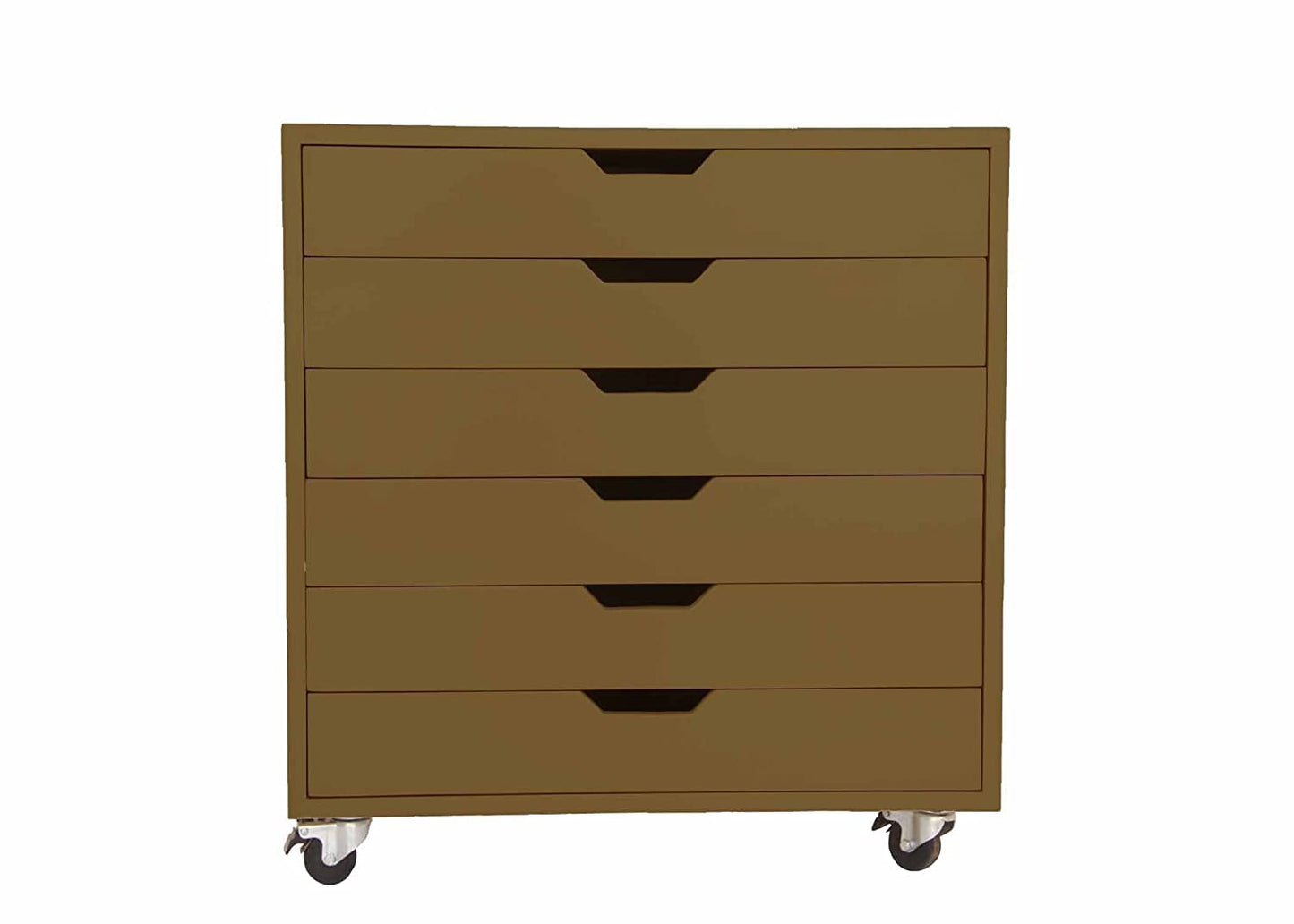 APRODZ Mango Wood Sideboard Storage Dresser Cabinet Bhesar Chest of 6 Drawer On Castors for Living Room | Cream