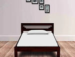 Sheesham Wood Without Storage Frye Single Size Bed for Bedroom Dark Brown Finish 
