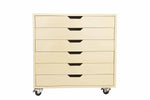 APRODZ Solid Wood Bhesar Drawer Unit on Castors Big Boy for Home | Blue