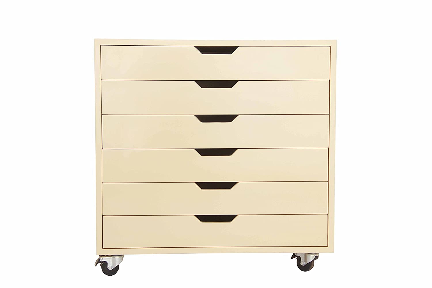 APRODZ Mango Wood Sideboard Storage Dresser Cabinet Balarwa Chest of 7 Drawer On Castors for Living Room (White Finish)