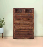 Durque Sheesham Wood Chest of Drawer - Provincial Teak Finish  Wooden Chest of Drawers
