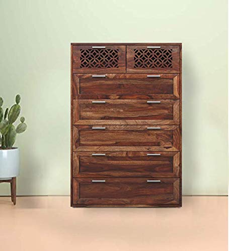Durque Sheesham Wood Chest of Drawer - Provincial Teak Finish