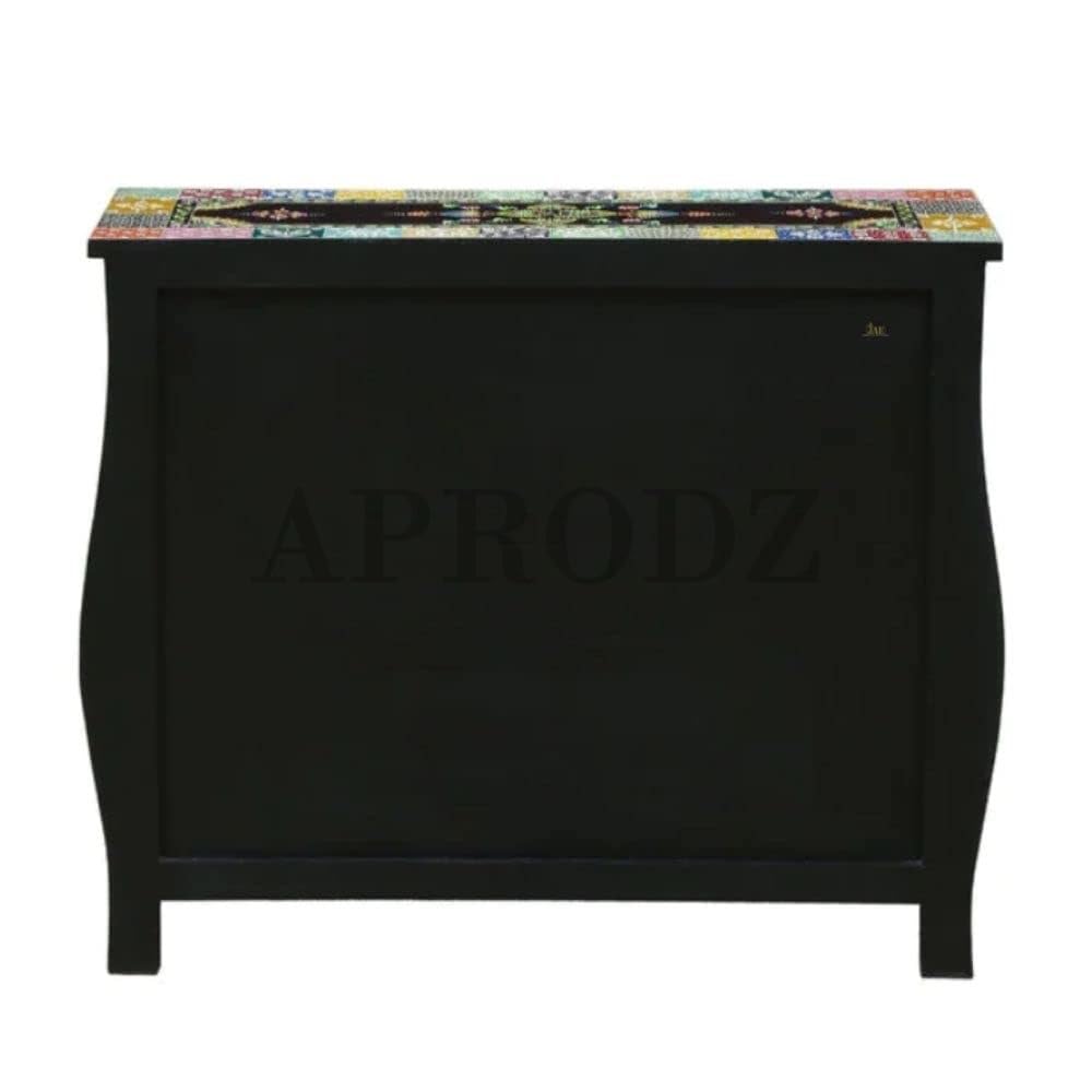 APRODZ Wooden Handpainted Chest of Drawer Cabinet for Storage for Living Room (Multicolor)