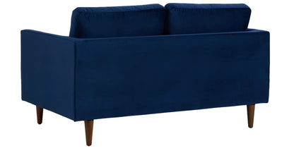 APRODZ MidCen Wooden 2 Seater Sofa with High-Density Comfortable Foam for Home & Living Room (Upholstered- Dark Blue Velvet Fabric)