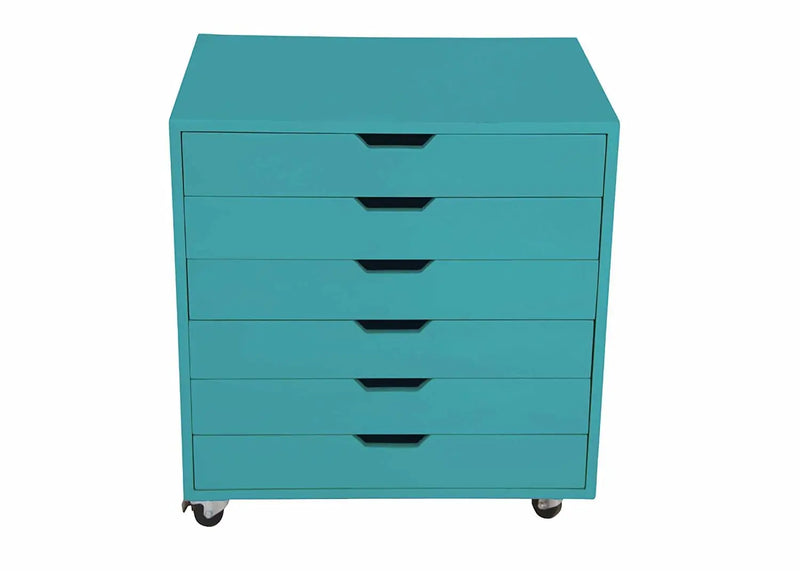 APRODZ Solid Wood Bhesar Drawer Unit on Castors Big Boy for Home | Blue