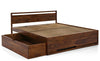 Sheessham Wood Bed with Storage for Bedroom | Dark Teak Finish