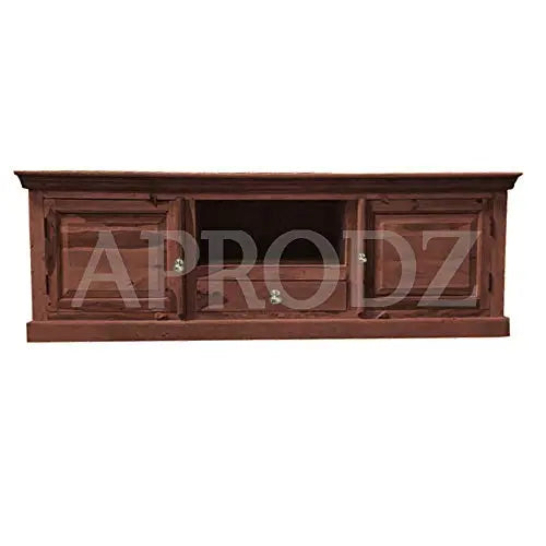 Translation missing: en.APRODZ Mango Wood Entertainment 3 Door TV Stand Cabinet Unit for Living Room | Black Finish