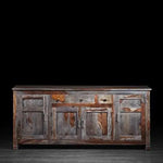 APRODZ Solid Sheesham Wood Zolote Storage Side Board Cabinet for Living Room | with 4 Drawers and 4 Door | Honey Finish