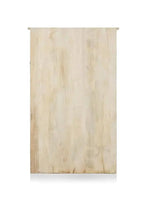 Mango Wood Wardrobe 2-Door 1-Drawer Wardrobe Almirah (Solid Wood - White + Silver) 