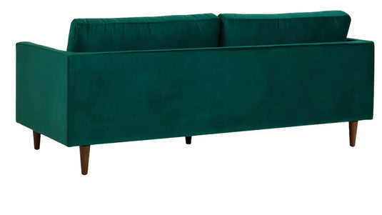 Translation missing: en.APRODZ MidCen Wooden 3 Seater Sofa Set with High-Density Comfortable Foam for Home &amp; Living Room (Upholstered- Dark Green Velvet Fabric)