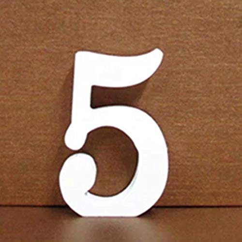 White Wooden Numbers Wood Letter Standing Table Number Craft Ornaments DIY Wedding Party Décor (5)