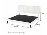 Upholstered Platform Bed with Adjustable Headboard, Leg Wood Black + Black Fabric 