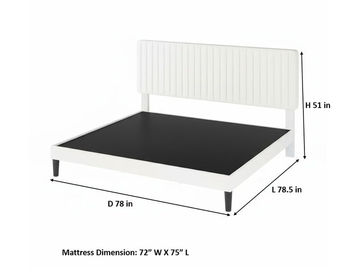 Translation missing: en.Upholstered Platform Bed with Adjustable Headboard, Leg Wood Black + Black Fabric 