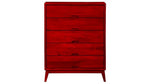 Mango Wood Storage Cabinet Cruz Chest of 5 Drawers Furniture for Living Room | Brown 