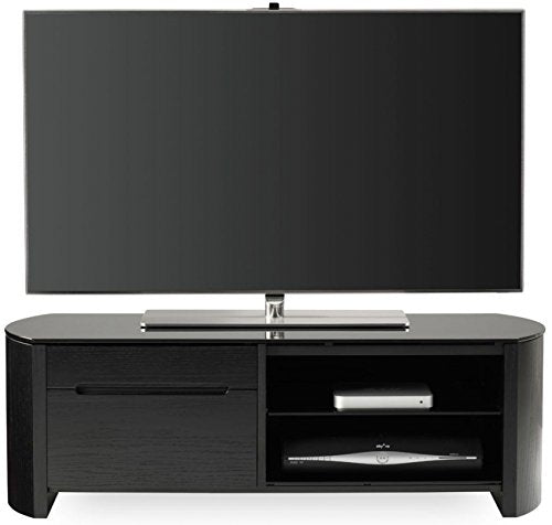 Mango Wood Lulus TV Unit with Shelf Storage Entertainment Unit Center Console TV Table for Living Room Furniture (Black Finish)