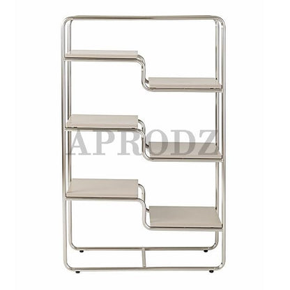 Outline Creative Design Bookcase (Chrome and Grey Finish)