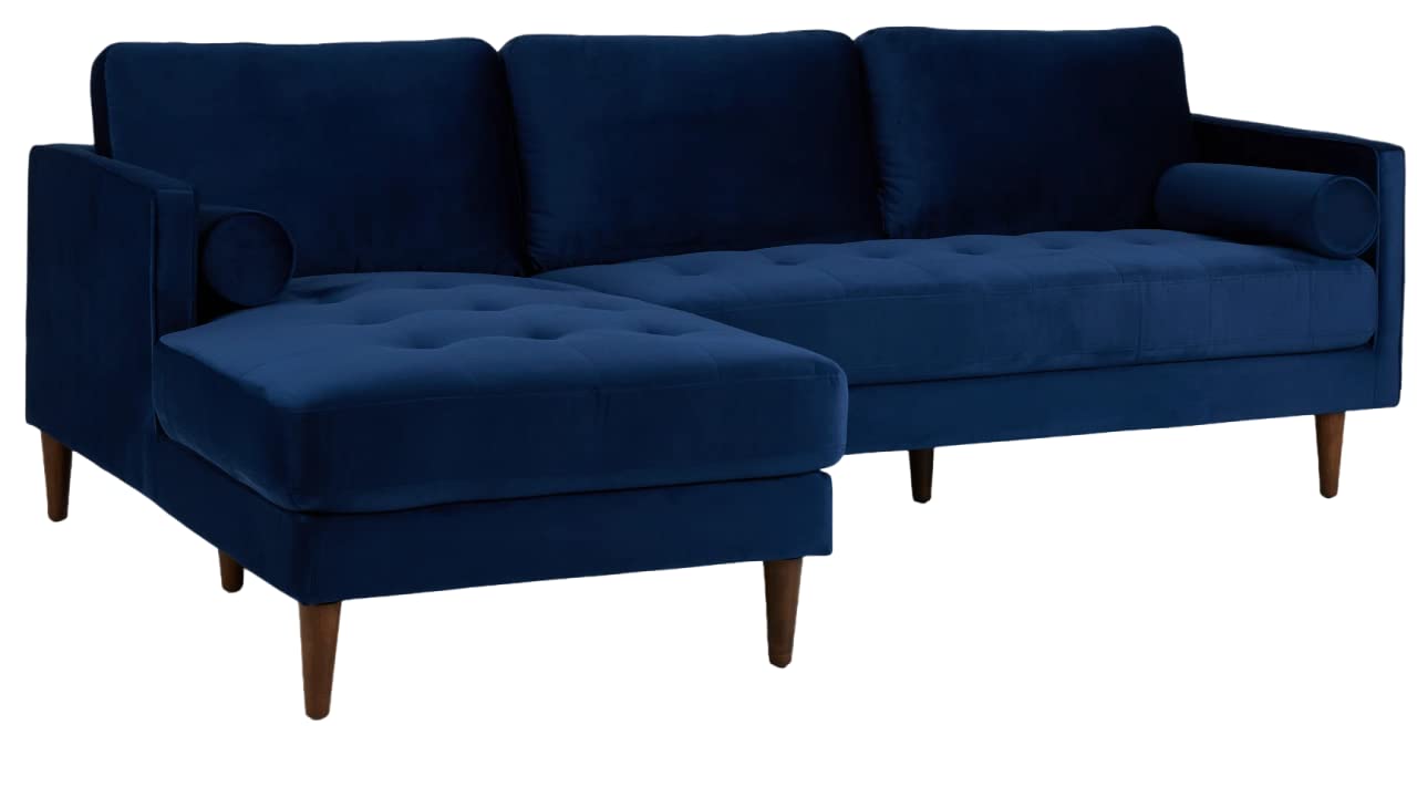 MidCen Wooden 3 Seater Sofa Set with High-Density Comfortable Foam for Home & Living Room (Upholstered- Dark Green Velvet Fabric) 