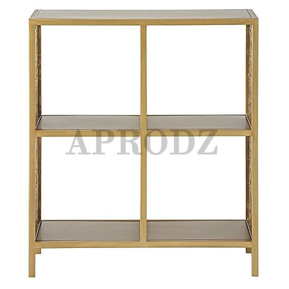 Star Willow 2 Rack Metal Bookcase Gold Powdercoated Finish