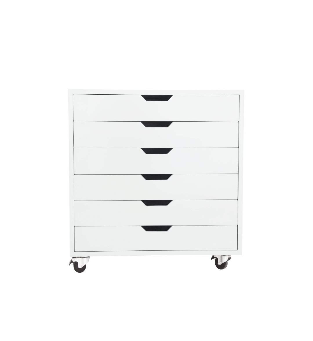 APRODZ Mango Wood Sideboard Storage Dresser Cabinet Balarwa Chest of 7 Drawer On Castors for Living Room (White Finish)