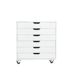 APRODZ Mango Wood Sideboard Storage Dresser Cabinet Bhesar Chest of 6 Drawer On Castors for Living Room | Velvet Queen