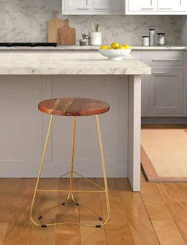 Bar Stool Metal, Leather Cushion Bar Stool, Counter Stool, High Stool, Kithcen Stool for Bar/Home/Kitchen/Room 