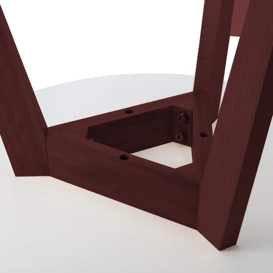 Translation missing: en.Mid-Century Modern End Table White Round Tabletop &amp; 3 Acacia Legs 