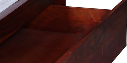 Sheesham Wood Ross Bed with 2 Drawers for Bedroom | Brown Finish