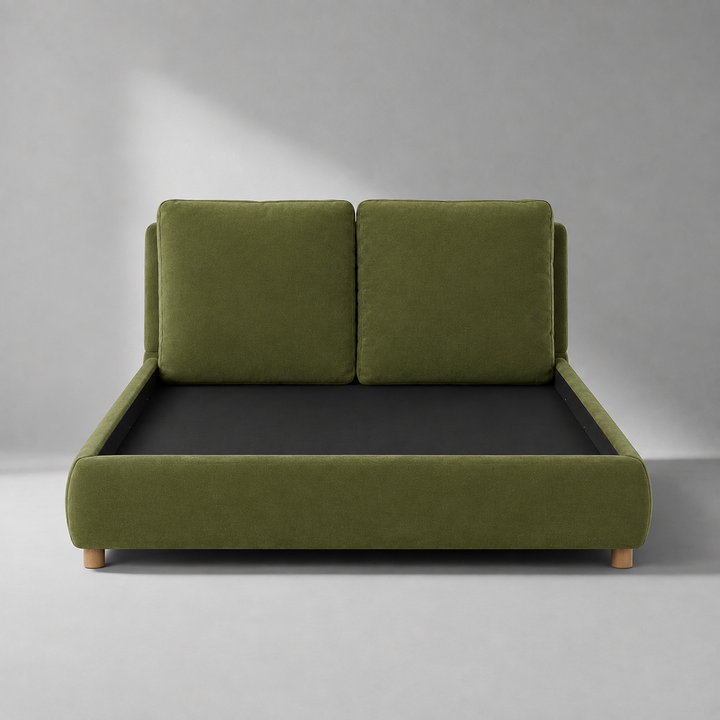 Translation missing: en.Upholstered Platform Bed with Two Removable Pillow Headboard 