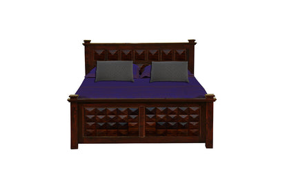 Sheesham Wood Kelsey Queen Size Bed for Bedroom | Walnut Brown Finish