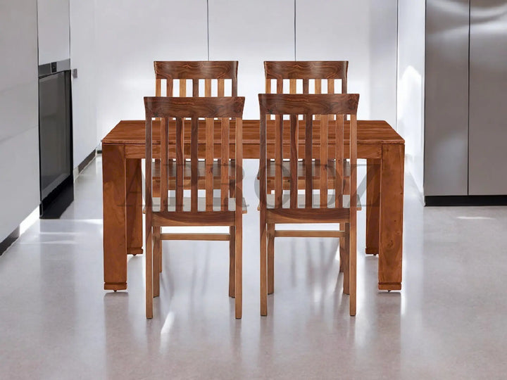 Translation missing: en.Sheesham Wood Salvador 4 Seater Dining Table Set for Home and Living Rooms| Dining Furniture 