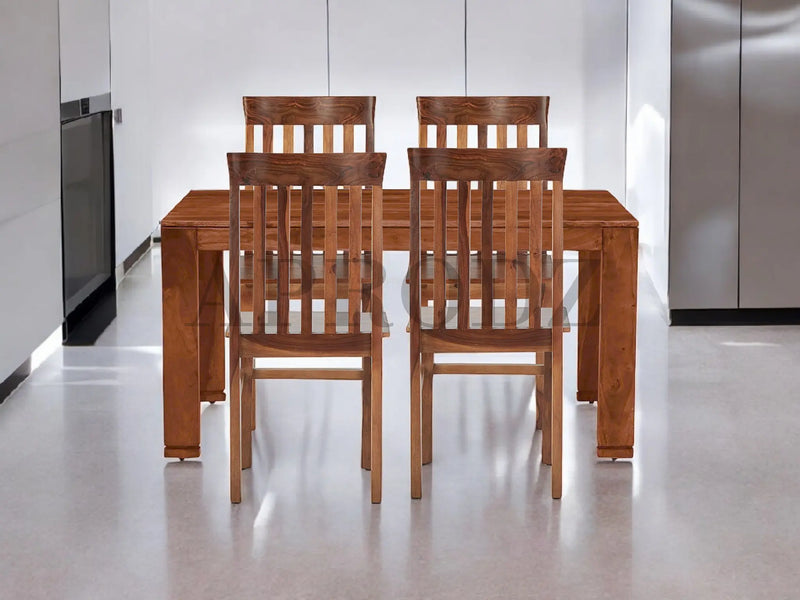 Sheesham Wood Salvador 4 Seater Dining Table Set for Home and Living Rooms| Dining Furniture 