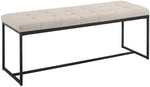 Modern Tufted Upholstered Cushion and Metal Seating Bench Ottoman 