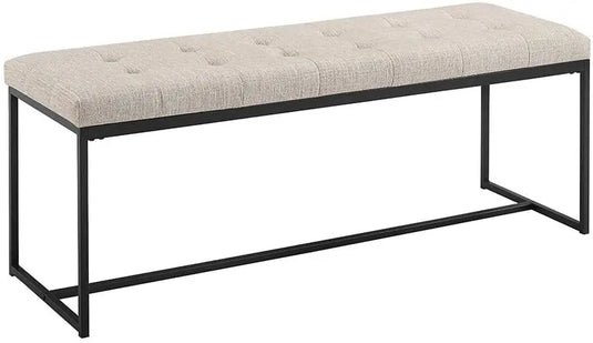 Translation missing: en.Modern Tufted Upholstered Cushion and Metal Seating Bench Ottoman 
