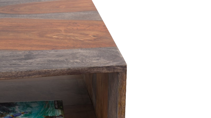 Sheesham Wood Juma Stylish Coffee Table with Drawer for Living Room | Center Table for Home | Brown Finish
