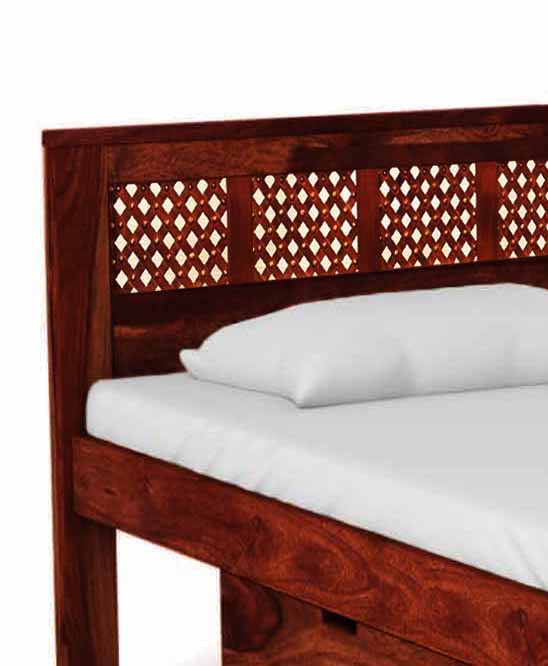 Sheesham Wood Storage Single Size Sion Bed for Bedroom Stylish