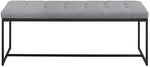 Modern Tufted Upholstered Cushion and Metal Seating Bench Ottoman 