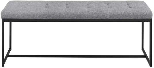 Translation missing: en.Modern Tufted Upholstered Cushion and Metal Seating Bench Ottoman 