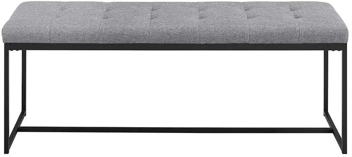 Translation missing: en.Modern Tufted Upholstered Cushion and Metal Seating Bench Ottoman 