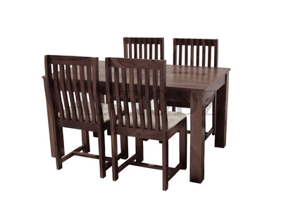 Sheesham Wood and Upholstered Epso 4 Seater Dining Table Set for Home and Living Rooms | Dining Furniture