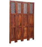 Durque 4 Panel Room Divider - Honey Oak 