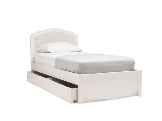 Solid Wood Drawer Storage Single Size Stefa Bed for Bedroom Stylish | Cream Finish