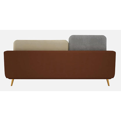 APRODZ Luxelle  Modern Tri-Tone Fabric 3-Seater Sofa – Beige, Grey & Brown Upholstered Couch with Soft Cushions, Wooden Legs & Minimalist Design – Stylish Seating for Living Room or Office