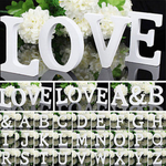 3" Height Wooden Letters Alphabet Word Free Standing Wedding Home Decor-White & 
