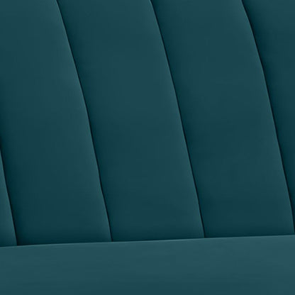APRODZ Lumina Modern Velvet 3+ 2 Seater  Sofa with Tufted Backrest & Wooden Legs – blue |  for Living Room & Lounge