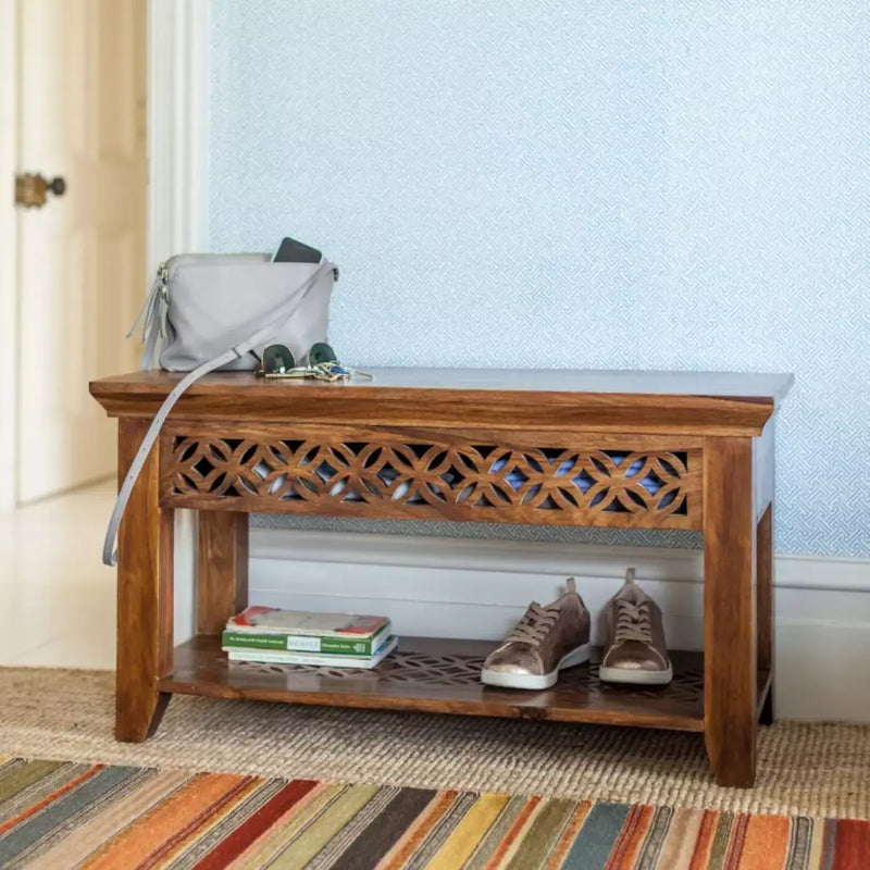 Durque Box Bench with Storage, Teak, Standard 